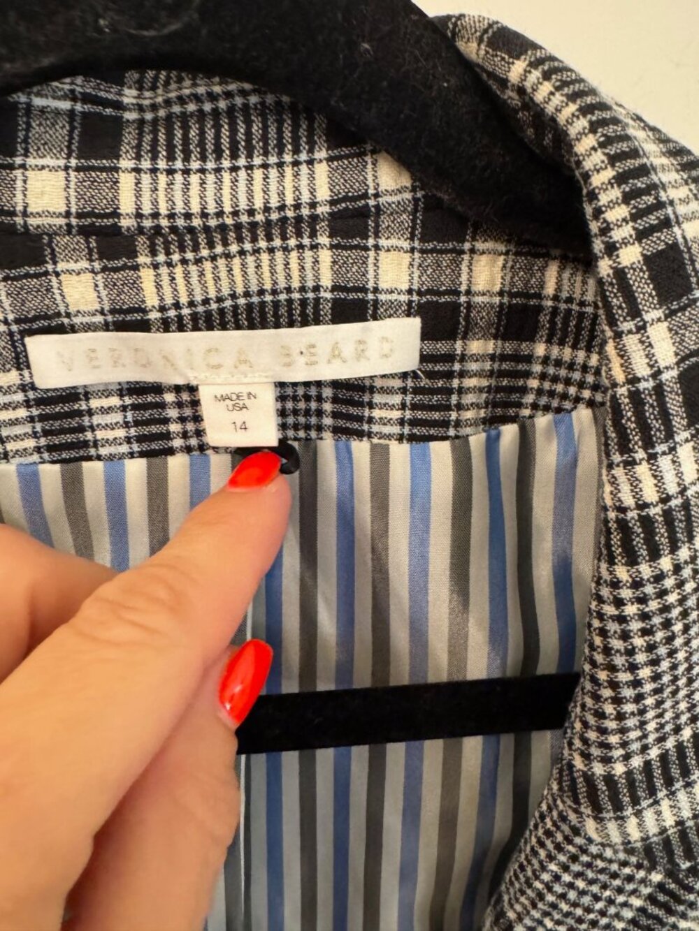 Veronica Beard plaid blazer size 14 - Picture 7 of 7